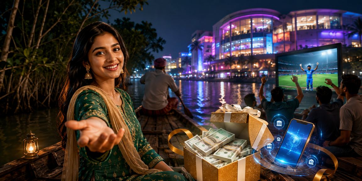সুন্দরবনের নিয়ন আলোয় cbaji ক্যাসিনো ও বেটিং উপভোগ করছেন একজন ব্যবহারকারী